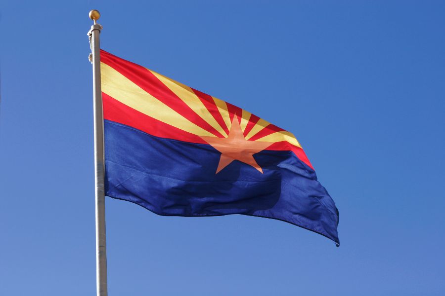 AZ state flag flying over the capital in Phoenix!