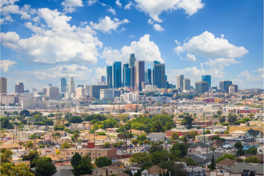 View of downtown Los Angeles CA.