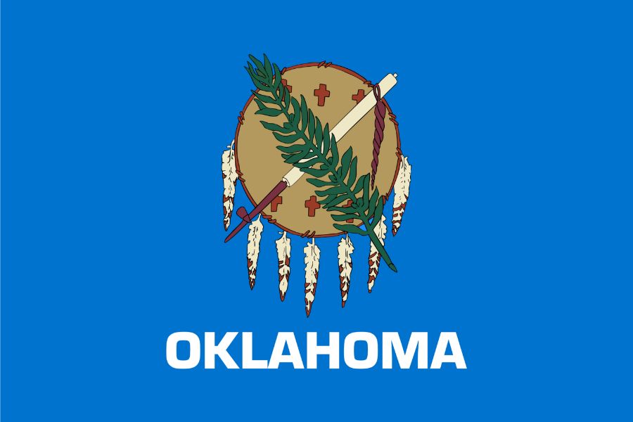 Bandera oficial del estado de Oklahoma.